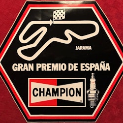 Champion på Jarama - F1-dekal som oktagon - format 13 x 15 cm