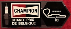Championdekal - F1-banan Nivelles i Belgien - ovanlig - 7 x 17 cm
