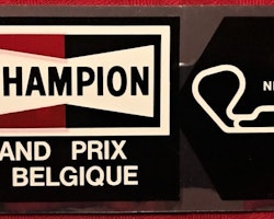 Championdekal - F1-banan Nivelles i Belgien - ovanlig - 7 x 17 cm