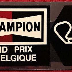 Championdekal - F1-banan Nivelles i Belgien - ovanlig - 7 x 17 cm