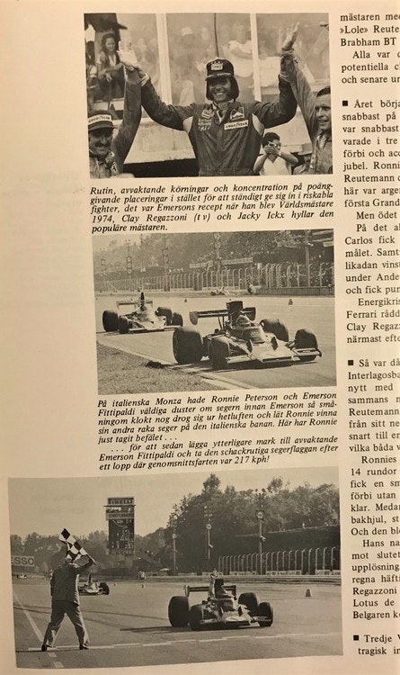 1974/75 årets Bilsport - Ronnies succéår i F1 hos Lotus - 192 sidor