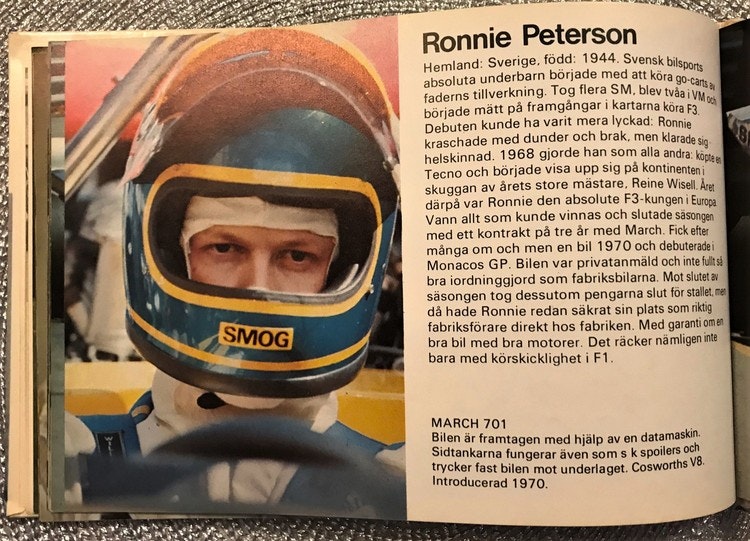 Formula 1 - F1-bok - Ronnies debutår 1970 - 14 x 21 cm, 76 sidor