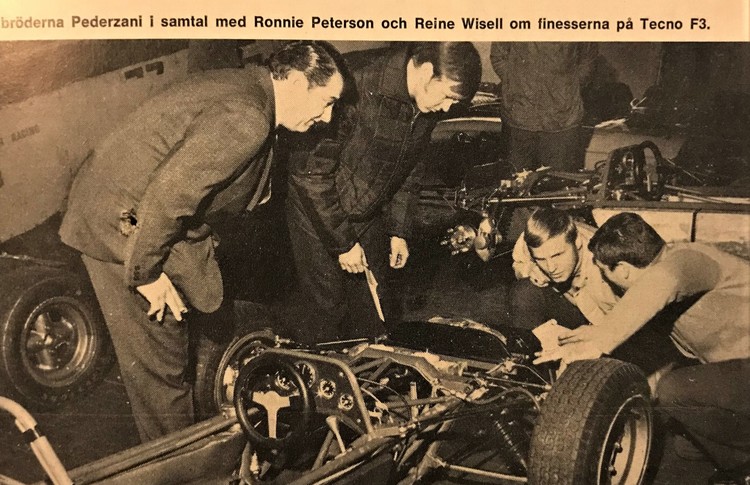 Ronnie och Reine hos Tecno 1968 - 4-sid fabriksbesök i Bilsport