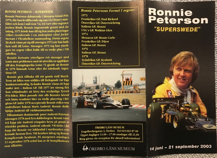 Ronnie på Länsmuseet i Örebro 2003 - programhäfte, 6-sid utvik