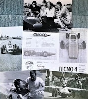 1966: Ronnie i Formel 4 - fyra unika foto och Connys broschyrkopia - Tecno 4