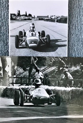 1966: Ronnie i Formel 4 - fyra unika foto och Connys broschyrkopia - Tecno 4