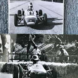 1966: Ronnie i Formel 4 - fyra unika foto och Connys broschyrkopia - Tecno 4