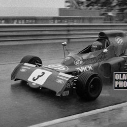 1972 - Ronnie, March 721 - regn i M Carlo, GP Monaco - Canvastavla i format 50x100 cm