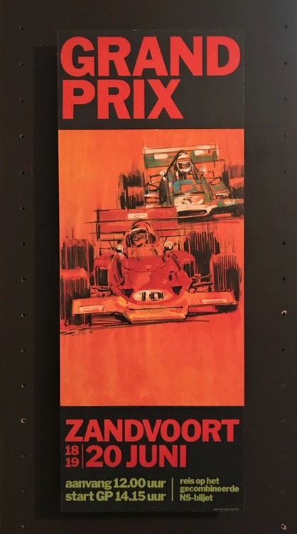 1971 - Zandvoort, Hollands F1-GP -poster på exklusiv alu-ram i format 24 x 62 cm