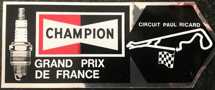 Champion-dekal - Paul Ricard - fransk F1-bana - format 7 x 17 cm -  Olaussonphoto