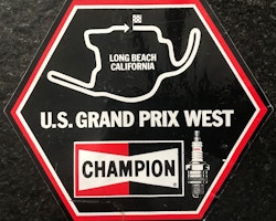 Champion-dekal - U.S. Grand Prix West -  format 13 x 15 cm