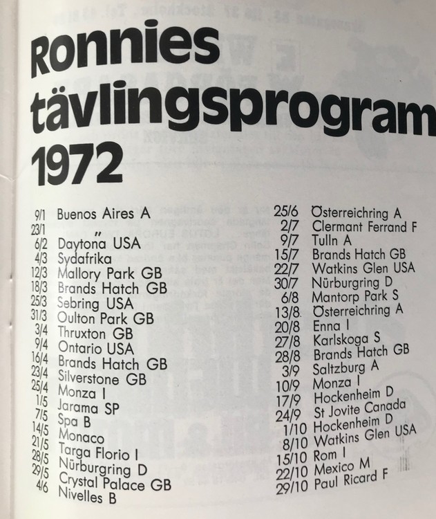MOTOR 72, Ronnie på Malmö bilshow, 68 sid späckat program, A5
