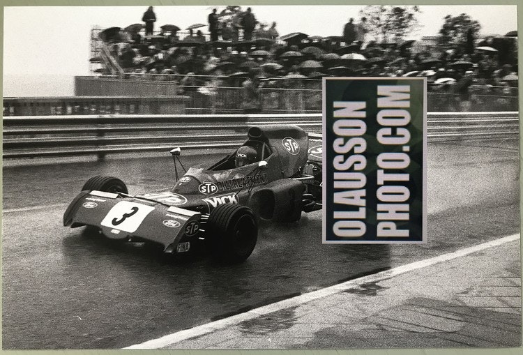Ronnie Peterson i blött Monaco '72 - March 721 - 20 x 30 cm foto
