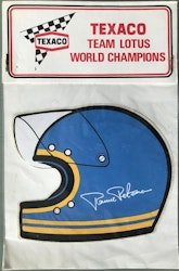 Ronnie Peterson 70-tal, Lotus Texaco WC original-dekal 10x12 cm
