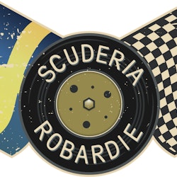 Ronnies signum - Scuderia Robardie dekal och foto enligt originalmärket, format 12x7cm