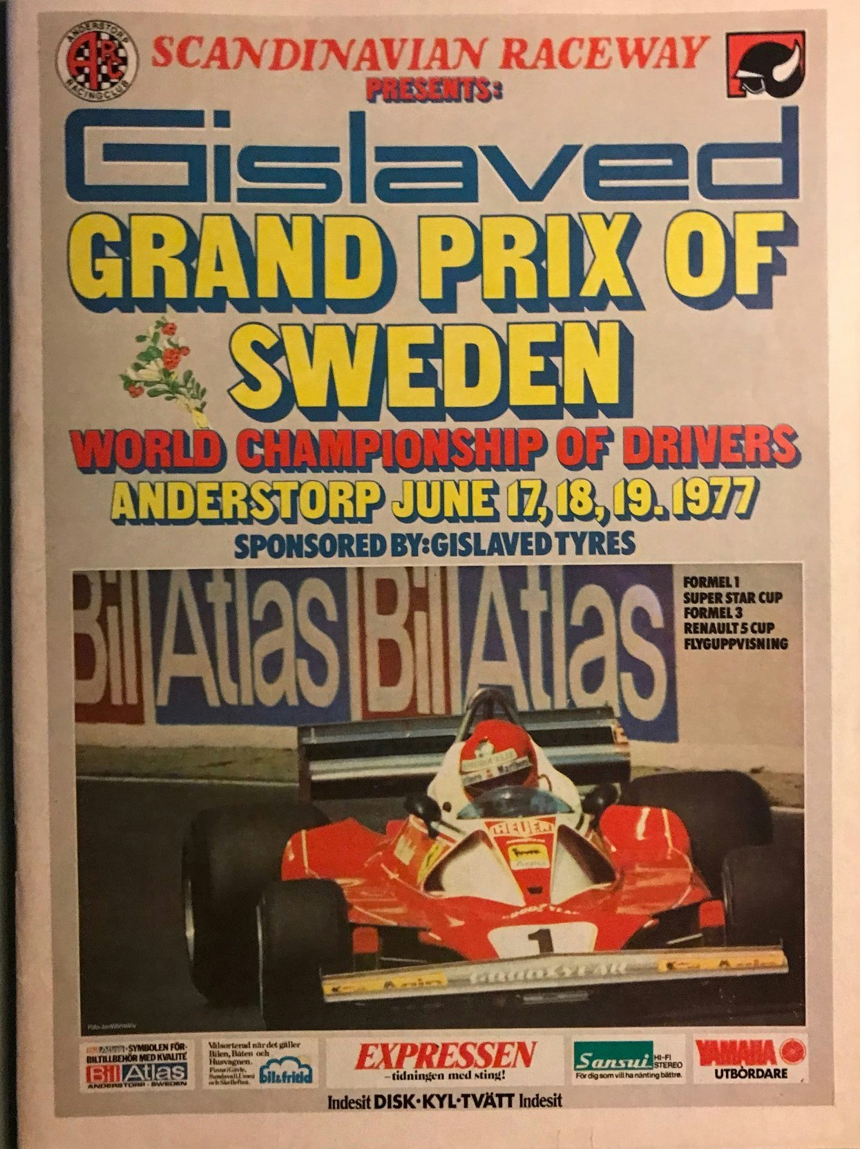 Ronnie på Anderstorp 1977 - 56-sid. program från Grand Prix of Sweden - 24 x 28 cm