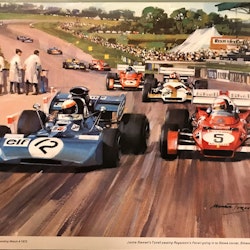 Ronnie Peterson i March 711 - British GP - Michael Turner '72 - 20 x 28 cm - fint tryck