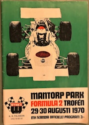 Ronnie Peterson - F2-trofé - EM på Mantorp, augusti 1970 - program - format 15 x 24 cm