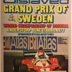 1977 Swedish GP poster, 17-19 juni, Anderstorp, original, format 50 x 70 cm