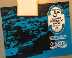 74 Brazil GP, Interlagos 24-sid A4-program + Carlos Pace-dekal - original, unikt