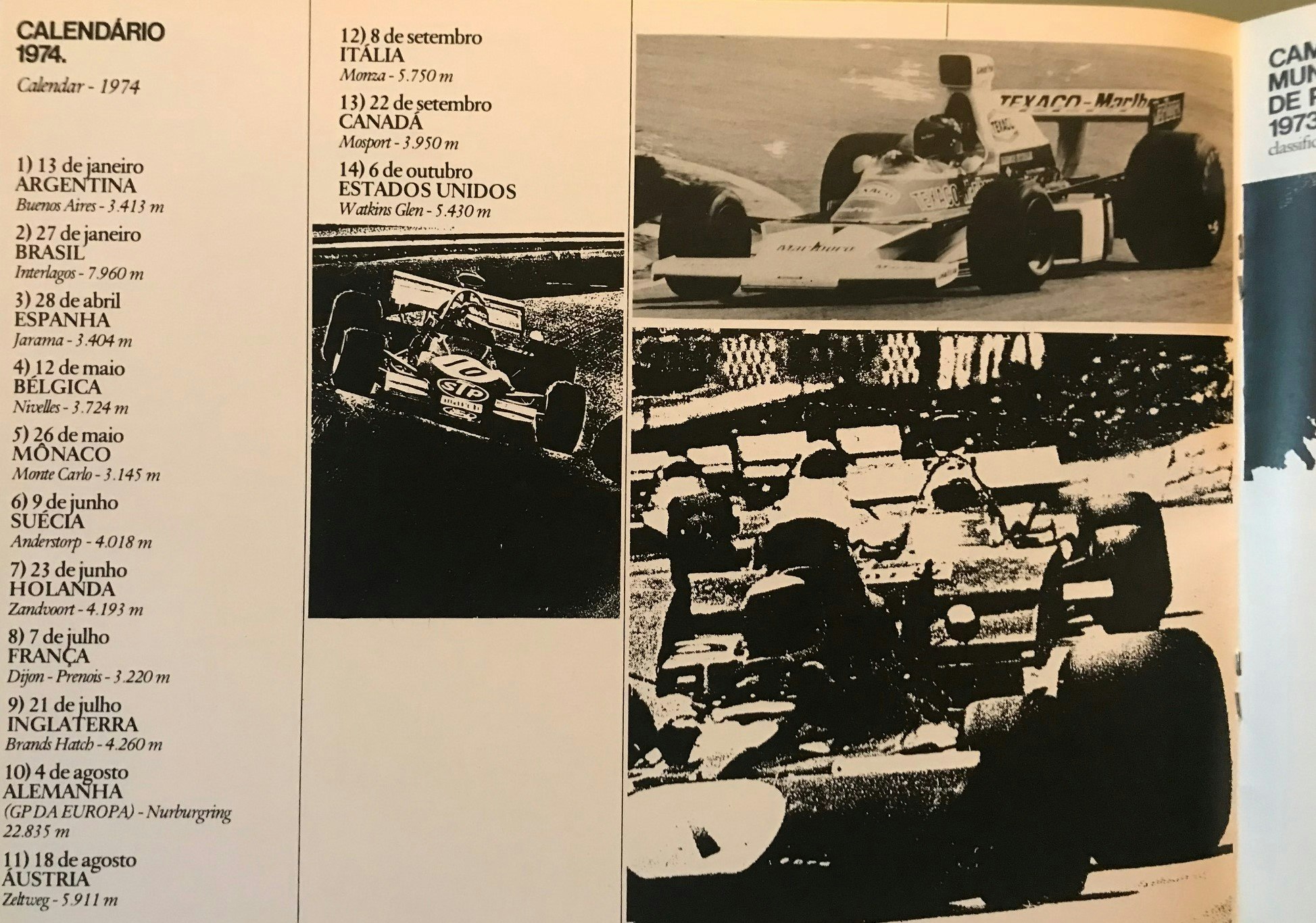 74 Brazil GP, Interlagos 24-sid A4-program + Carlos Pace-dekal - original, unikt