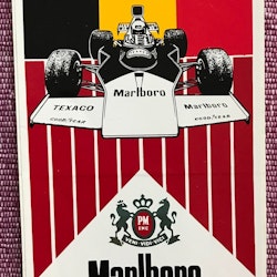 Marlboro Grand Prix-dekal - Belgiens GP på Nivelles 1974 - original - 80 x 130 mm
