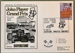 Ronnie Peterson 2a - Englands GP, Silverstone '73, minnesbrev, sep. infokort