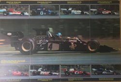 Ronnie Peterson affisch 1973 - Argentinas GP - 60 x 90 cm - monterad, veck