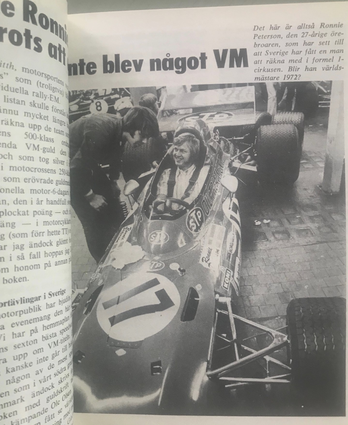 Ronnie Peterson i Motorns Mästare 71/72 - 2a i VM då - 130 sid - format 14 x 19 cm