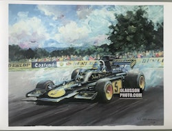 Ronnie Peterson, Lotus 72  fr '75, signerad litografi 5/6, Leif Ahnlund, format 28x36 cm