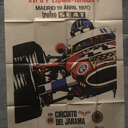 F1 Spanish GP at Jarama in '70, original poster - size 75 x 107 cm, new, but folded