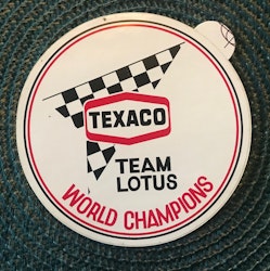 TEXACO - TEAM LOTUS - world champions dekal - 12 cm i diameter