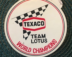 TEXACO - TEAM LOTUS - world champions dekal - 12 cm i diameter