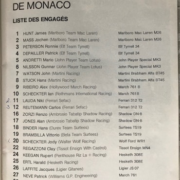 Monacos GP 1977 - program - Ronnie Peterson hos Tyrrell - 82 sid -  16 x 24 cm