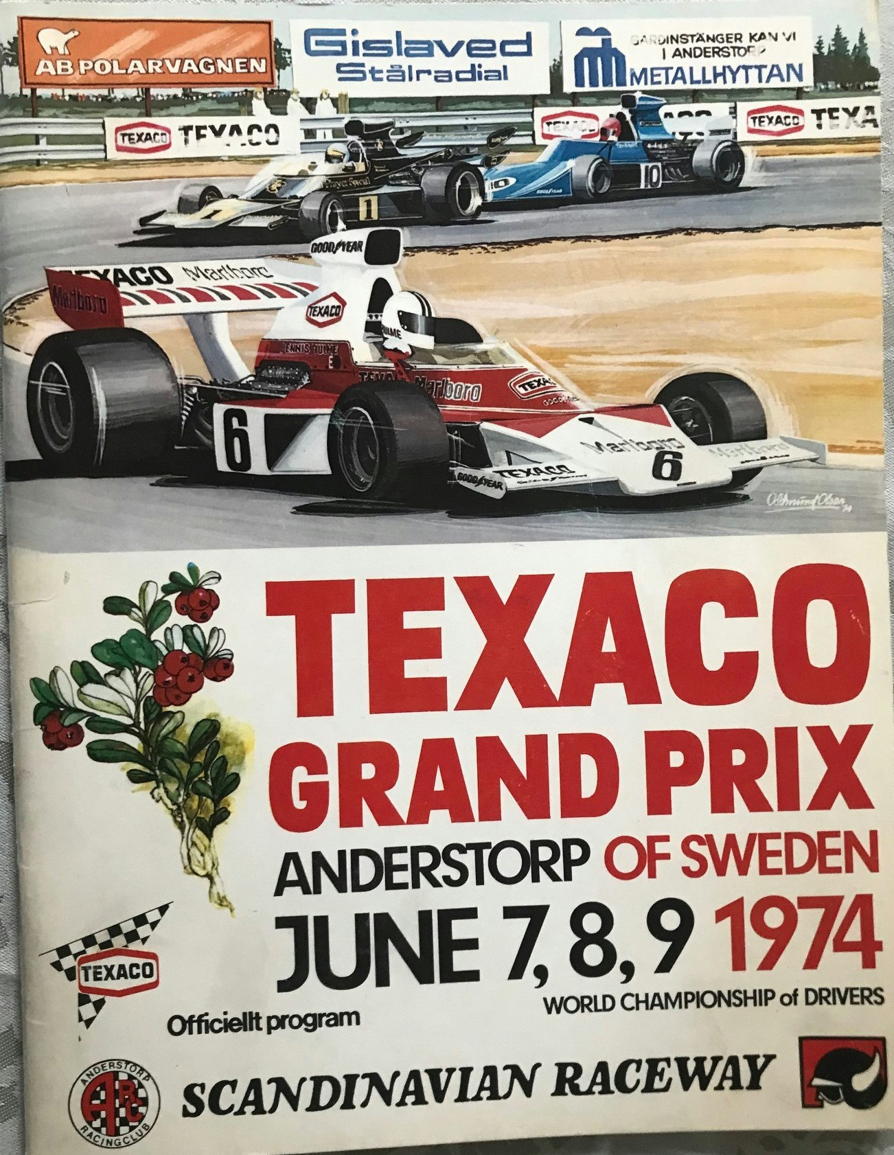 Ronnie Peterson - Sveriges GP, Anderstorp '74 - program - 52 sid - format 21x28 cm