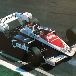 Stefan "Lövis" Johansson, signerad F1-poster - Toleman-Hart 1984 - format 40x60 cm