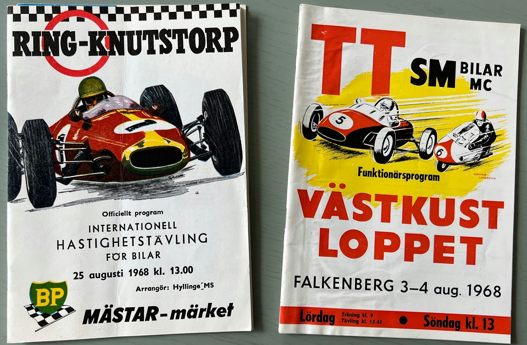 F3 1968 - Ronnie/Reine - Knutstorp o Falkenberg i aug. - 2 program - gott skick