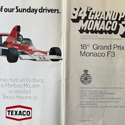 Monaco GP 1976, Ronnie Peterson, Gunnar Nilsson, program, 86 sid, 16x24 cm