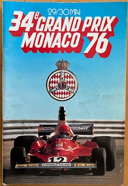 Monaco GP 1976, Ronnie Peterson, Gunnar Nilsson, program, 86 sid, 16x24 cm