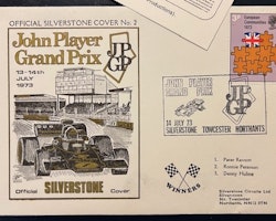 Ronnie Peterson, Silverstone i GP 1973, kuvert, stämpel, info