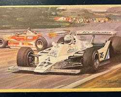 Goodyear sign julkort - Hollands GP 1979, Jones/Villeneuve