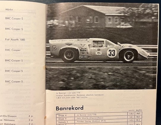 Anderstorp 1969, F3 Ronnie-program i Swederace, 15x21cm