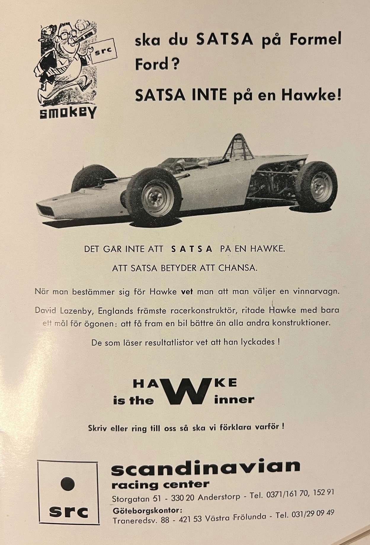 Anderstorp program juni 1969, dekal, anmälningshäfte