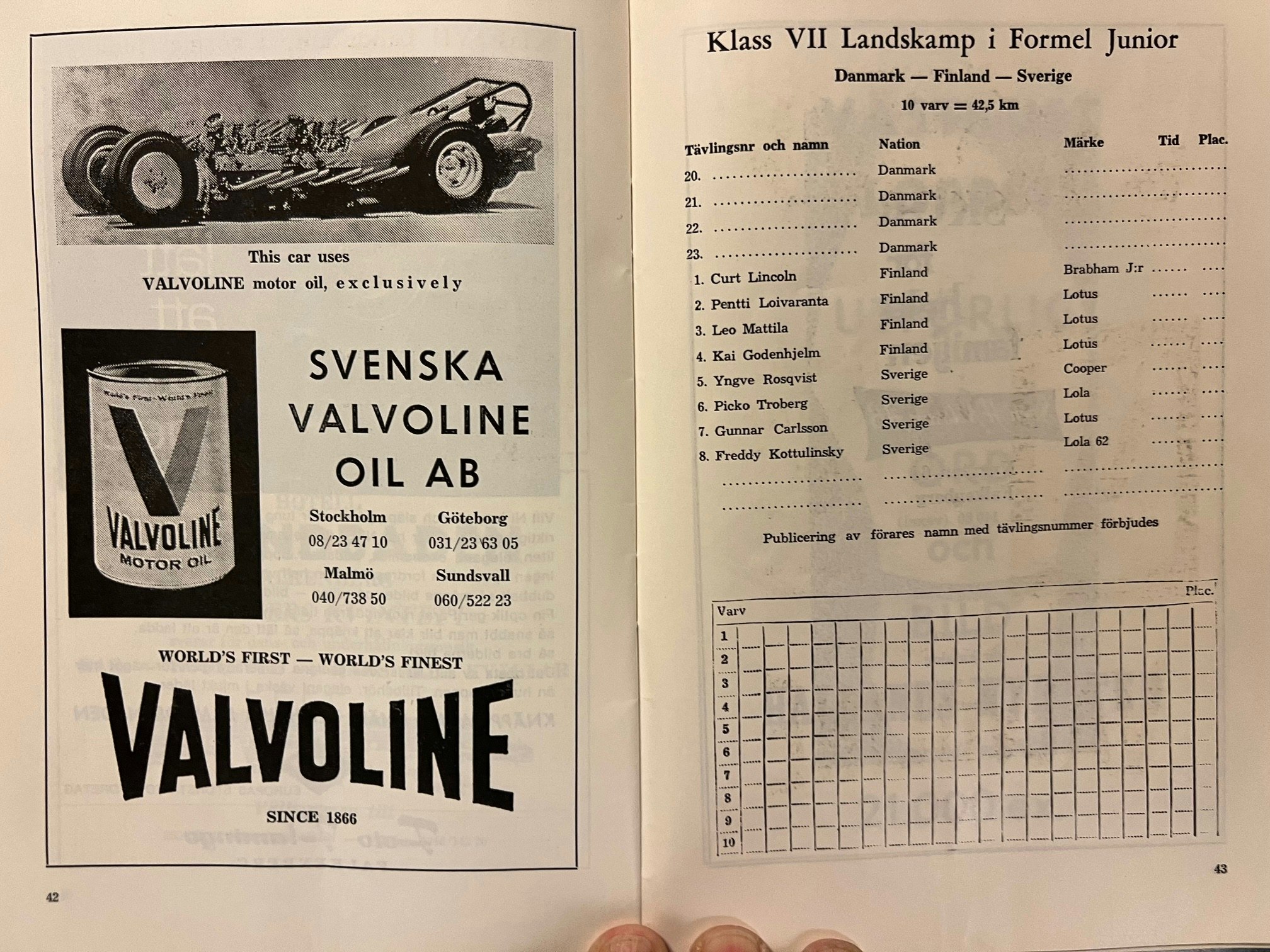 Västkustloppet 1963 - program från Pickos era - 52 sidor