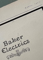 Baker Electrics, elbil 1912, orig annons, USA, 25 x 35 cm