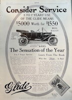 Glide, Peoria USA 1912, model 36-42 HP, orig annons, 25x35