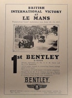 Bentley, Le Mans win 1927, Factory ad, format 21 x 30 cm