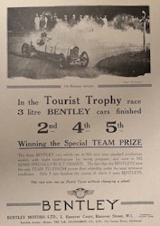 Bentley Tourist Trophy 3-litre 2nd, 4th & 5th, 21 x 30 cm