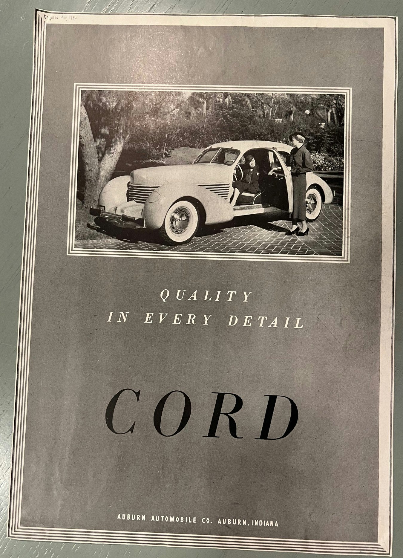 CORD '36, USA-bil med renommé, ur "Esquire", 21 x 30 cm