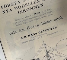 Buick i Sverige 1923, Osterman, SMT-annons, 21x30 cm